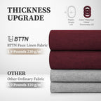 Burgundy Linen Textured Waterproof Fabric Shower Curtain Set, 72x72