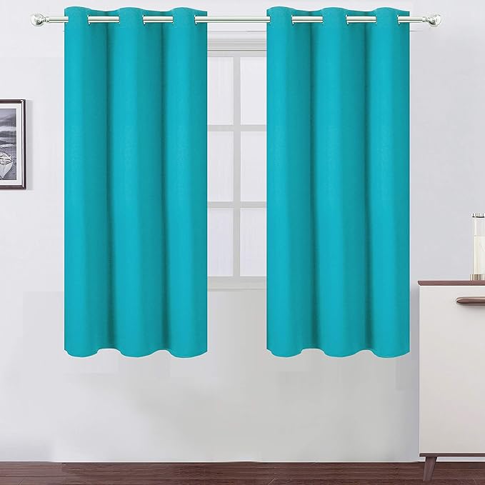 LEMOMO Teal Thermal Blackout Curtains/38 x 63 Inch/Set of 2 Panels Room by Lemomo