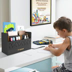 Bamboo Mail Organizer Countertop Pen Holder Wooden Desktop Storage Drawers