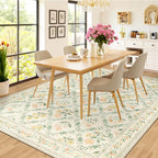 8x10 Area Rugs for Living Room: Floral Washable Rug Vintage Large Soft Boho - Image 4