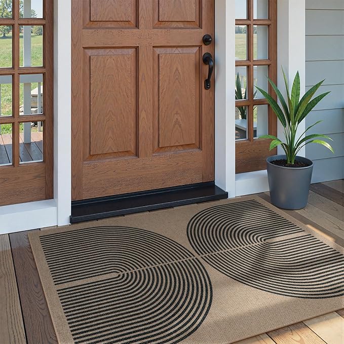 Lahome Modern Rainbow Easy Jute Rug, 3x5 Washable Rugs - Image 2