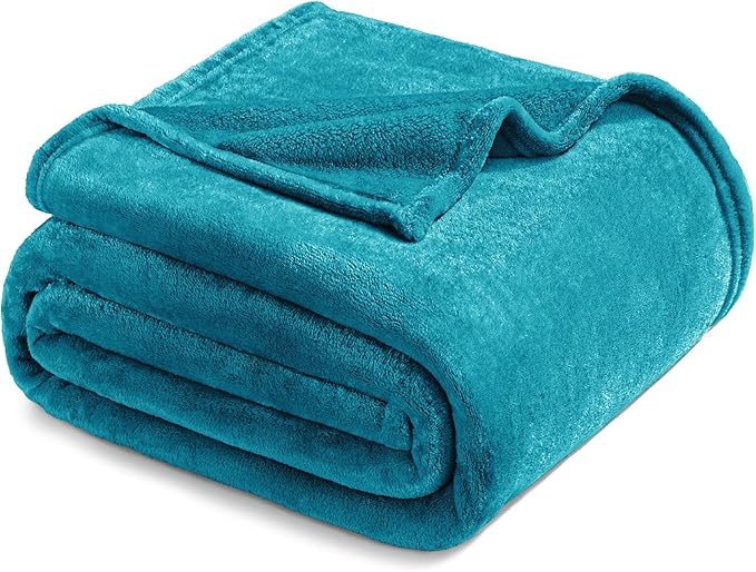Exclusivo Mezcla Fleece Teal Throw Blanket - Image 8