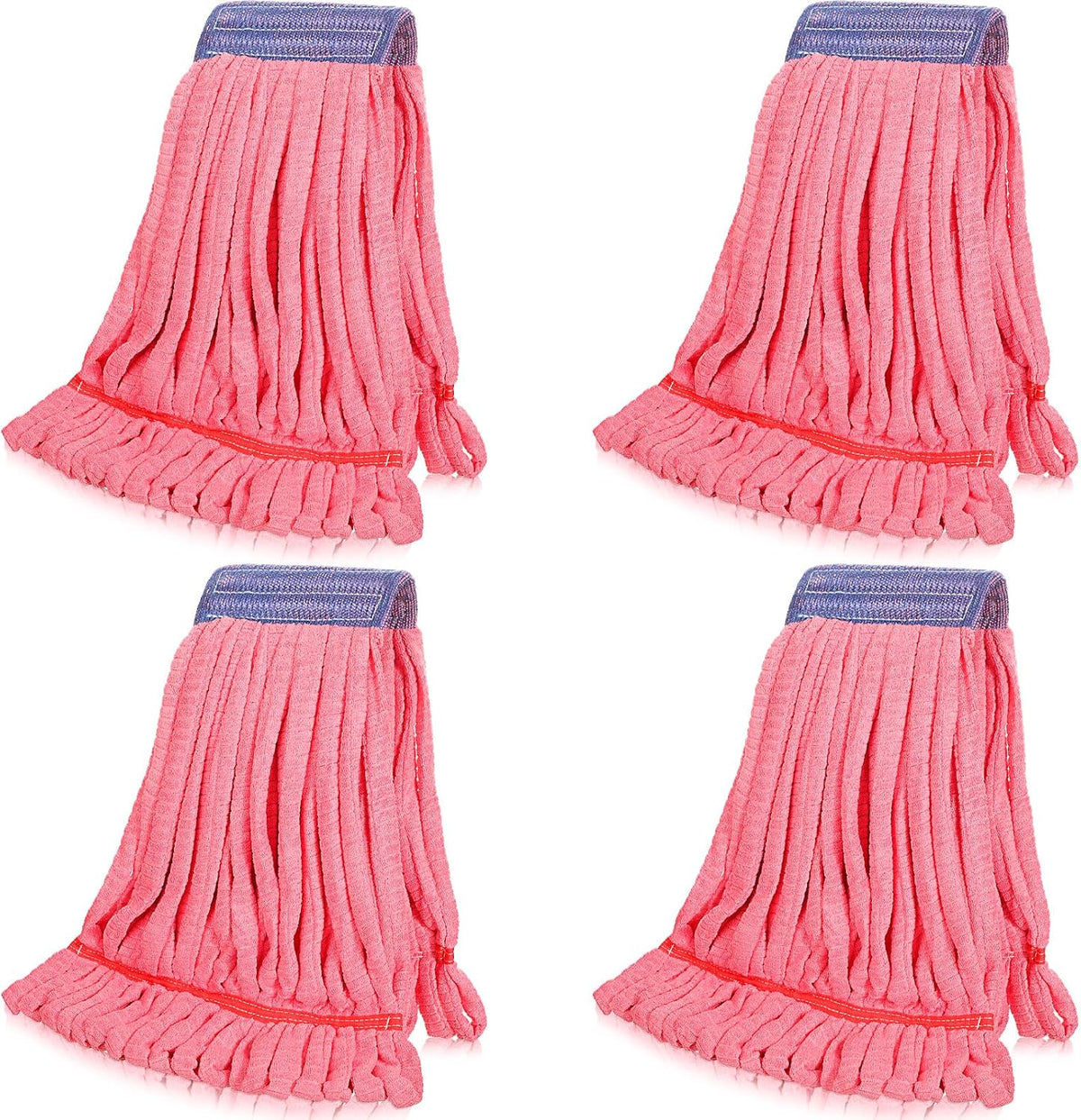 Lallisa 4 Pcs Microfiber Mop Heads Replacement Tube, Large, Red