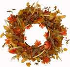 AMF0RESJ Artificial Fall Wreath for Front Door Autumn Wreath for Home Decor