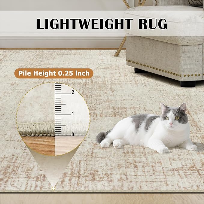 10x12 Area Rugs for Living Room Washable Rug: Anti-Skid Abstract Modern Living - Image 7