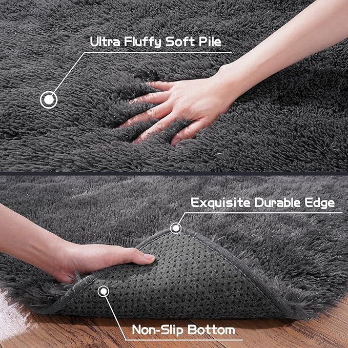 Pionblank Fluffy Small Rug for Bedroom 2x3 Feet, Shag Soft Area Rug for Bedside - Image 5