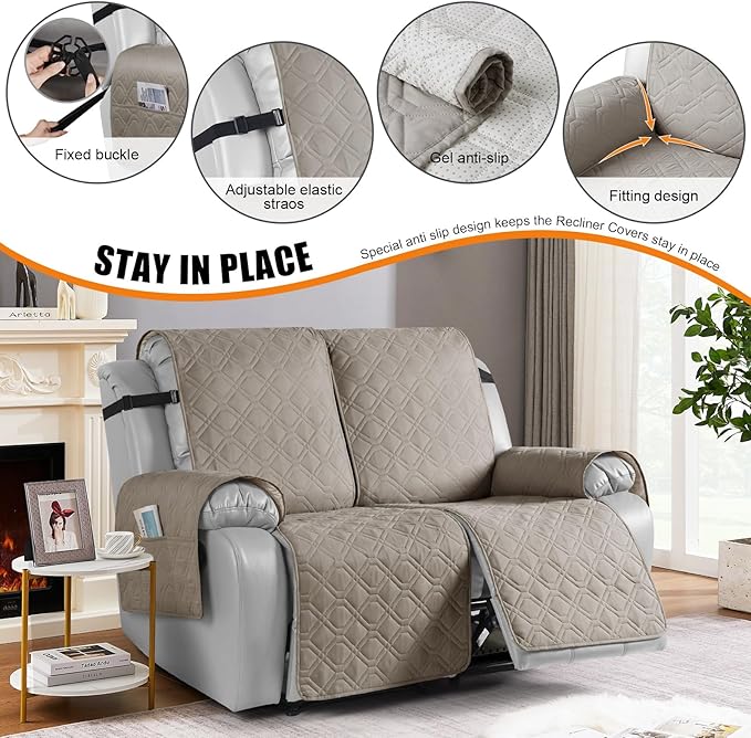 VANSOFY Waterproof Recliner Couch Covers, Sofa Covers 1-Piece Washable - Image 2