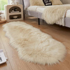 AMTOVO Faux Sheepskin Rug, 2 x 6 ft Faux Fur Rug by AMTOVO