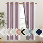 NICETOWN Pink Vintage Linen 100% Blackout Curtains by NICETOWN
