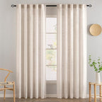 MIULEE Natural White Linen Curtains 78 Inch Length 2 Panels - Image 2