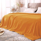 BEDELITE Fleece Blankets Queen Size Burnt Orange Throw Blankets by BEDELITE