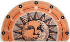 Semi Round Boho Sun and Moon Bathmat Fun Bath Mat Non Slip Washable Bathroom Decor Half Circle Bohemian Home Floor Doormat Semicircle Indoor Rug (Gold, No Fluff)