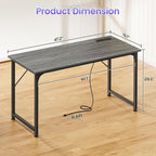 PRAISUN 47 X 20 Inch Computer Desk, Power Outlets, USB-C, Grey