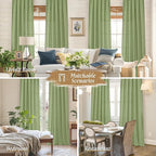 LAMIT Sage Green Linen Curtains 63 inch Length - Image 6