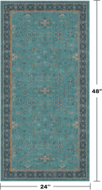 2x4 Washable Teal Throw Rugs for Entryway Indoor - Image 2