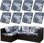 8Pcs Outdoor Cushion Covers, Patio Cushion Covers, Stretch Elastic Slipcovers by dreahoteztil