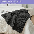 Bigacogo Chunky Knit Throw Blanket - Image 3