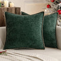 MIULEE Pack of 2 Christmas Pillow Covers 18x18 Inch Dark Green Farmhouse by MIULEE