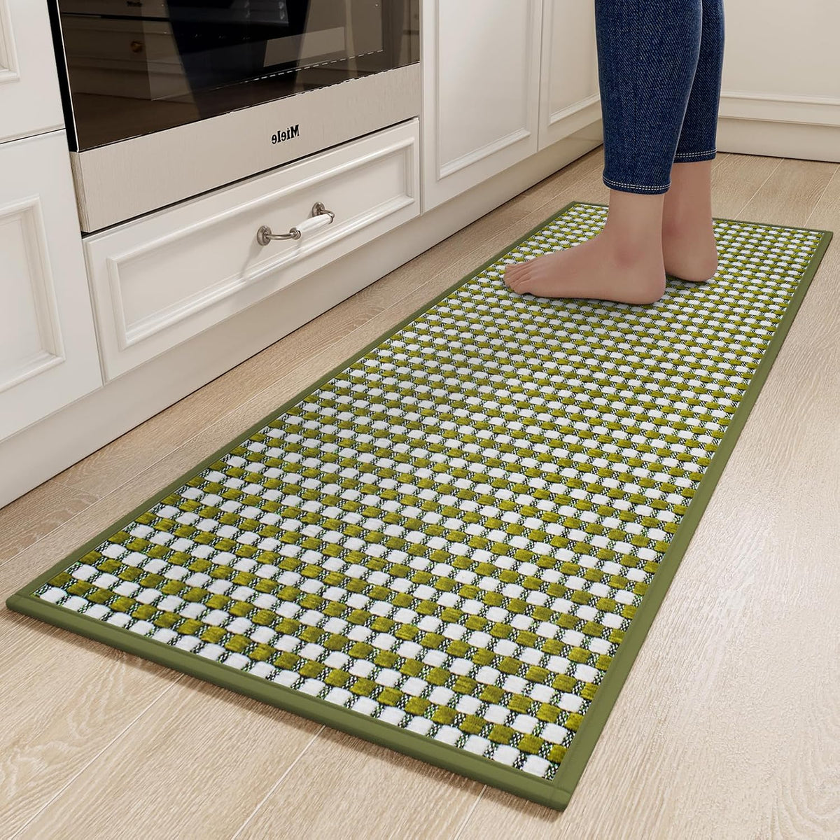 YDKGL Kitchen Rugs Kitchen Mats for Floor Non Slip Washable Blue 17" x47