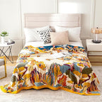 MSGKV Boho Throw Blanket for Bed 100% Cotton Throw Floral Couch Blanket - Image 2
