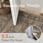 10x12 Washable Area Rug for Living Room Bedroom Vintage Brown Non Slip Carpet - Image 7