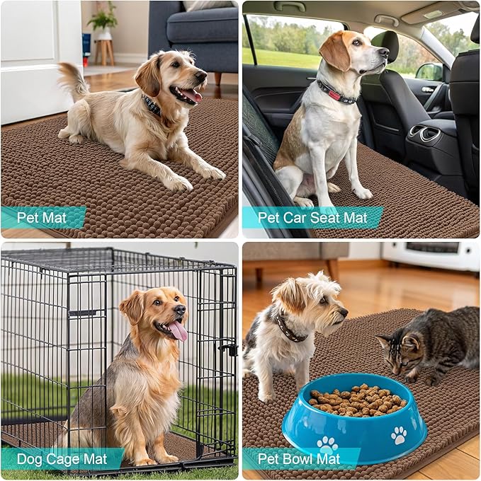 OLANLY Dog Door Mat for Muddy Paws 36x24, Absorbs Moisture and Dirt, Absorbent - Image 7