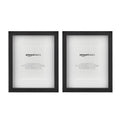 Amazon Basics Rectangular Picture Frame Set for Wall Hanging or Tabletop Display, 8 x 10 in with 5 x 7 in Mat, Black, 2-Pack
