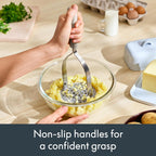 bella 2 Piece Fold Flat, Non-toxic Nonslip Masher and Whisk, Oatmilk