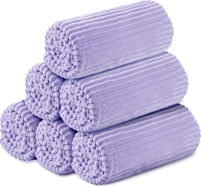Buryeah 6 Pcs Flannel Throw Blanket Bulk 50 x 60 in Sleepover Blanket Outdoor by Buryeah