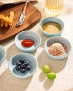 famiware Ceramic Soy Sauce Dish, 3oz Dipping Bowl Set of 6, Light Blue