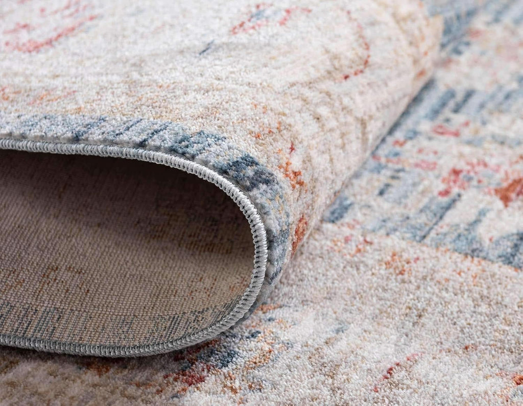 Unique Loom Noble Collection Country, Traditional, Distressed, Vintage, Botanical, Border Area Rug (2' 2 x 3' 0 Rectangular, Blue/Beige)