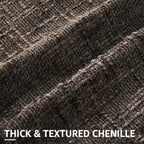 decorUhome Dark Brown Chenille Throw Pillow Covers 18x18 Set of 2 Textured Soft - Image 2