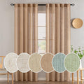 MIULEE Light Brown Linen Curtains 84 Inch Length 2 Panels by MIULEE