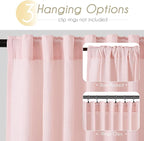 Extra Long Light Pink Linen Curtains 120 Inch Length 2 Panels - Image 2