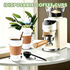 16 oz coffee cups with lids 100 Pack,disposable coffee cups with lids,Sleeves, and Stirrers,Hot/Cold Beverage Drinking Cup for Water, Juice or Tea, Suitable for Home, Shops and Cafes