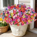 16PCS UV Resistant Artificial Flowers for Outdoors, Mix 8 Colors