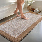 60x24 Long Bathroom Rugs Washable Non Slip, Coffee Bath Mat by Unknown