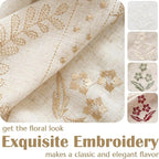 jinchan Belrose Linen Curtains for Bedroom Floral Curtains 72 Inch Length Linen - Image 7