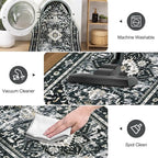 Yamaziot Washable Runner Rug, 2x8 Non-Slip Boho Vintage Hallway Rug Runner - Image 5
