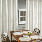 TOWN & COUNTRY BASICS Cabana Solid Heavyweight Indoor Outdoor Curtains, Light Filtering Opacity with Grommet Top, Water Repellent, 2-Pack Set, 54"x96", Vanilla