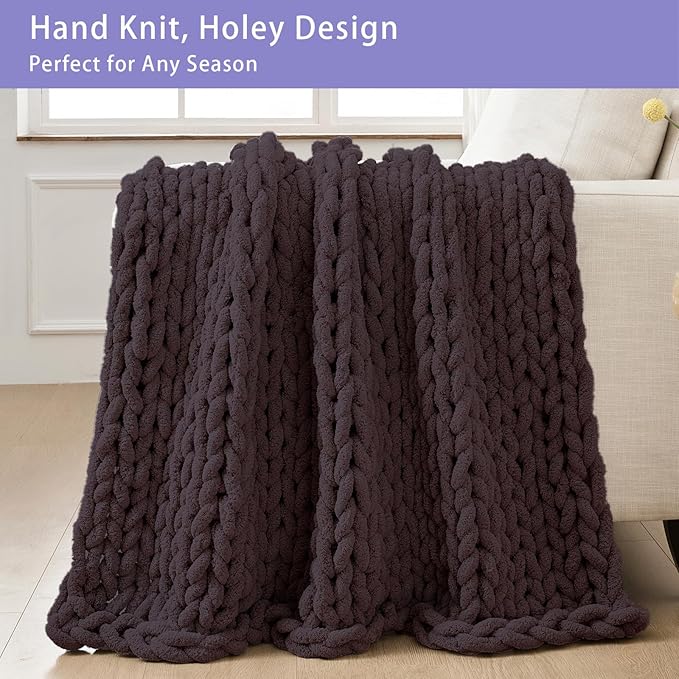 Bigacogo Chunky Knit Throw Blanket - Image 4