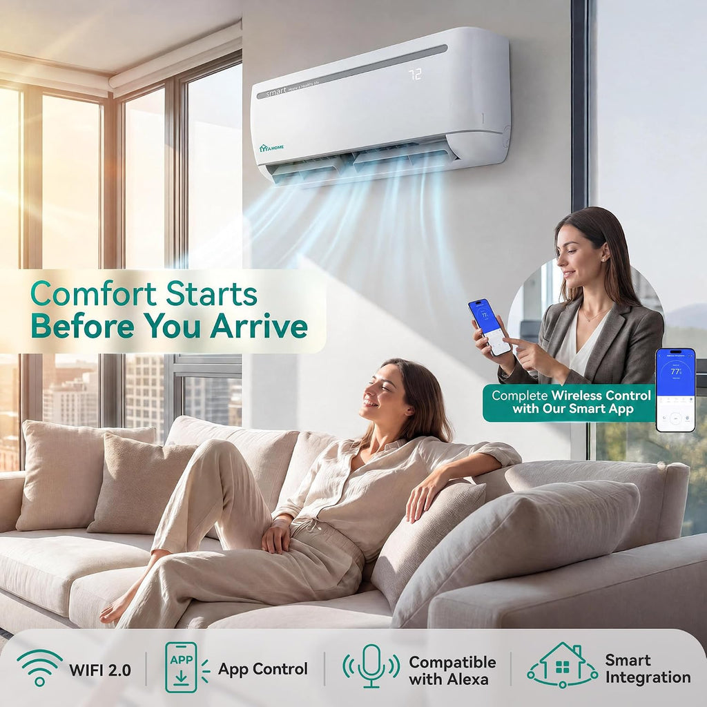 YITAHOME 12000 BTU Mini Split AC/Heating System  220V 17.5 SEER2