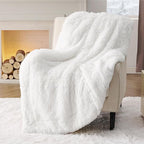 Bedsure GentleSoft Fuzzy Sherpa Faux Fur Twin Blanket White Cozy Gifts - Image 8