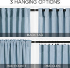2 Panels Set Dusty Blue Linen Curtains 105 Inches Long - Image 3