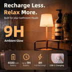 EZVALO Spa-Like Shower Lamp – IP65 Waterproof Bathroom Lamp, Rechargeable Cordless Mood Light, 3 Color Temps for Relaxing Bathroom & Bathtub Experience (1 Pack)