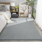Amearea Modern Area Rugs for Bedroom Living Room, 4x6 Feet Grey Thickened - Image 2