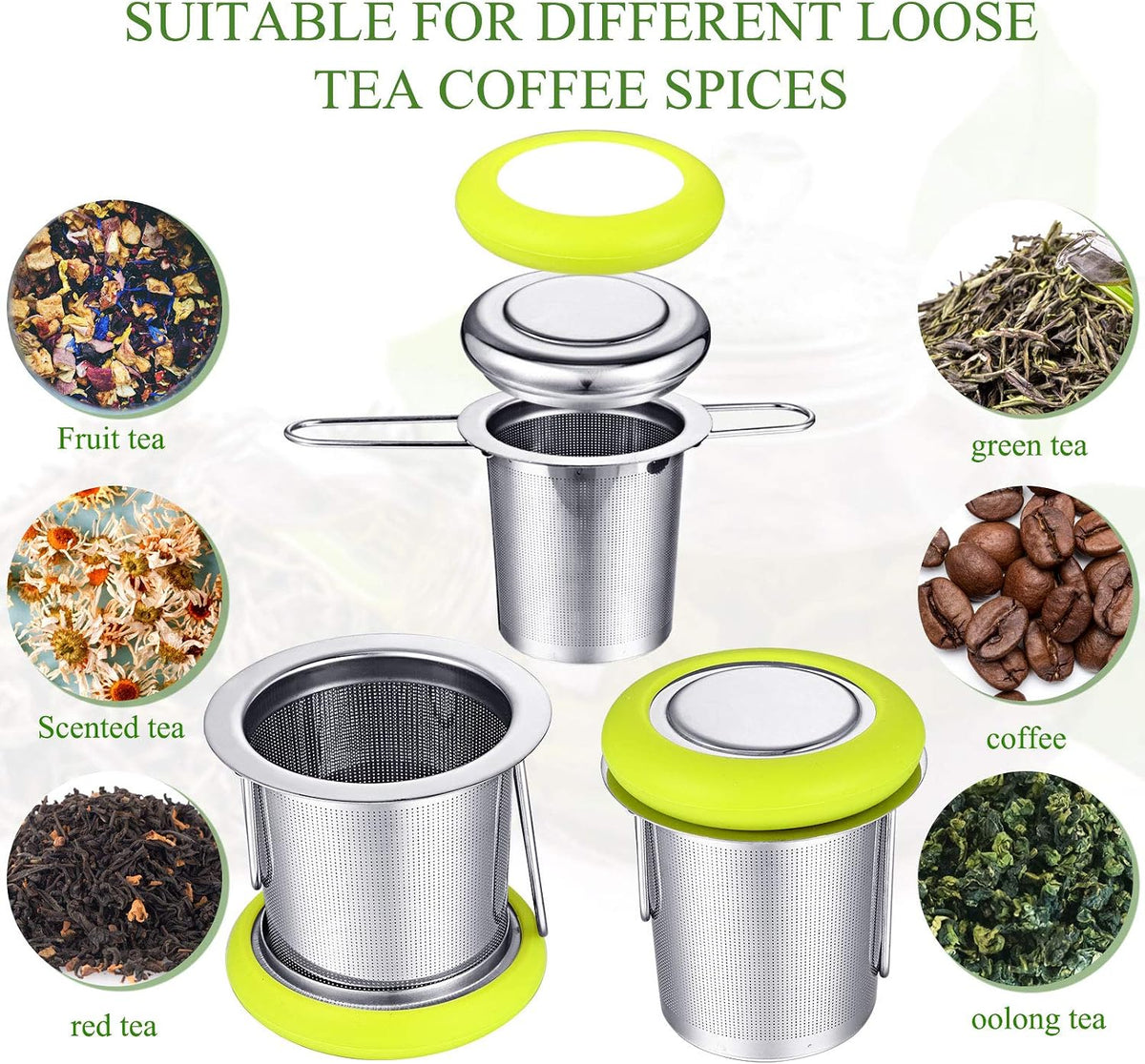 Patelai 2 Pcs Tea Infusers with Scoop Tea Infusers for Loose Teas