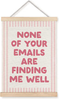SAFDSGFDB Funny Pink Striped Office Wall Art Poster, None of Your Emails Are Finding Me Well Wall Decor for Workplace Home Office, Work Humor Gifts for Coworker Friend, 12x16 in