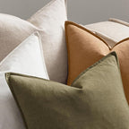 MIULEE Brown Linen Pillow Covers Pack of 4 Decorative Natural Solid Throw - Image 6