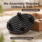 12.6 Inch Plant Caddy with Wheels, Round Rolling Flower Pot Stand, Heavy Duty Wheeled Planter Saucer Tray, Holder Dolly for Indoor Outdoor，Potted Coaster Roller Base Tray with Casters